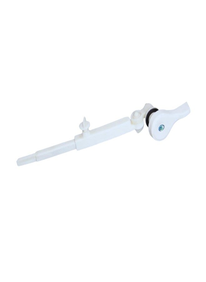 KINIK Plastic Adjustable Toilet Flush Tank Lever Handle | Universal Front Mount Flush Handle Replacement for Cisterns | Durable, Easy Installation | White | Pack of 1 - Image 2